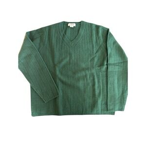 J Crew NWOT Wool V-Neck Sweater. Green Ribbed Knit Womans Sz XL